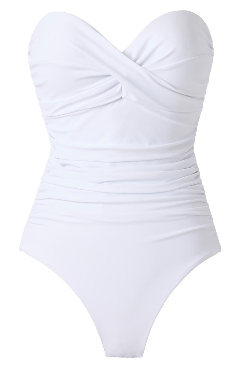 Miraclesuit<sup>®</sup> Rock Solid Madrid Bandeau One-Piece Swimsuit, Alternate, color, Wht