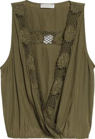 Ramy Brook Daisy Embroiderd Wrap Front Top
