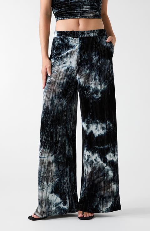 Arlowe Crushed Velvet Wide Leg Pants