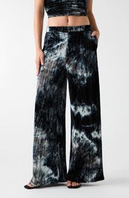 GUESS Arlowe Crushed Velvet Wide Leg Pants