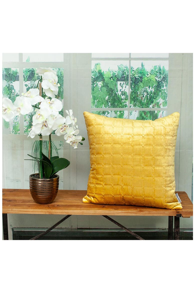 Marrisa Velvet Throw Pillow, Alternate, color, YELLOW