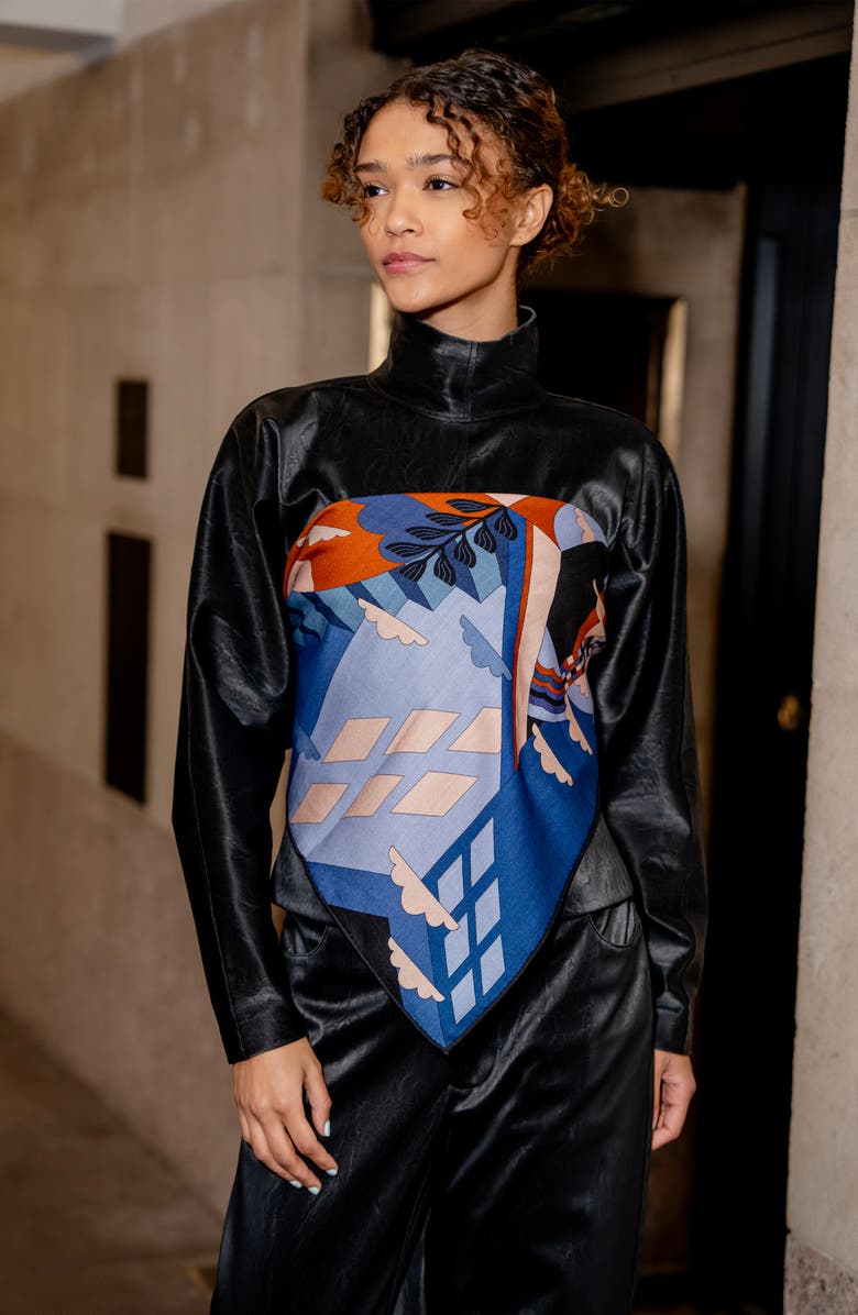 Jessie Zhao New York Double Sided Wool Silk Scarf Of Imagination, Alternate, color, Green