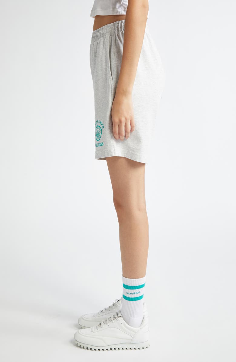Sporty & Rich Emblem Cotton Blend Graphic Sweat Shorts, Alternate, color, 