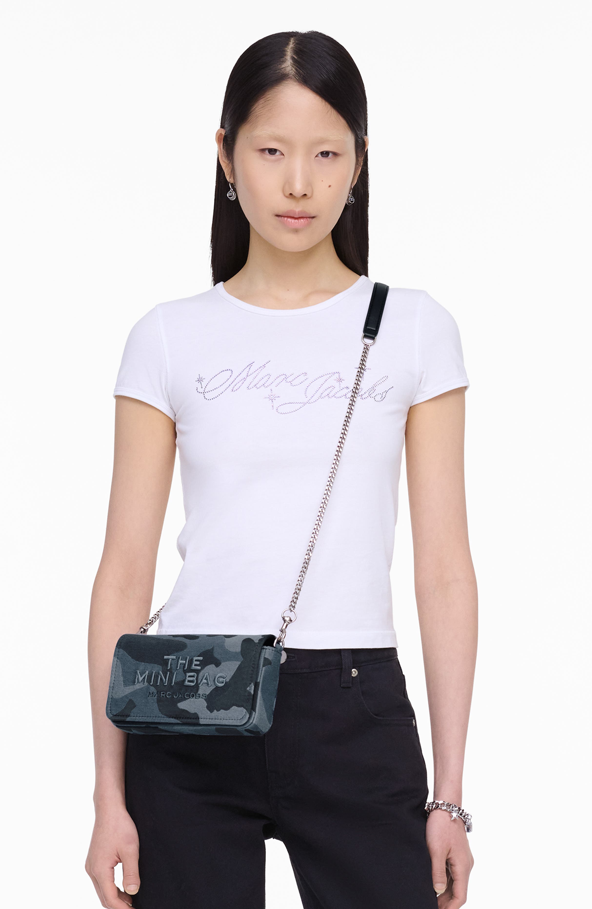 The Mini Bag Camo Jacquard Shoulder Bag, Alternate, color, BLUE MULTI