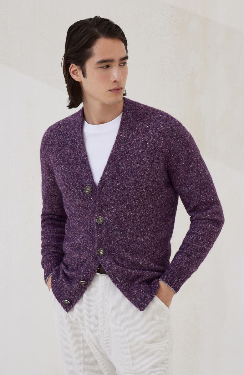 Brunello Cucinelli Buttoned cardigan, Alternate, color, Burgundy