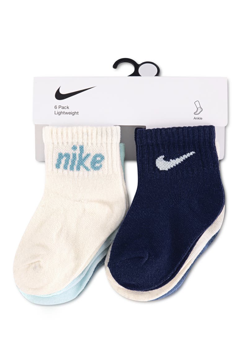 Everyone From Day One 6-Pack Socks, Alternate, color, G25GLACIER