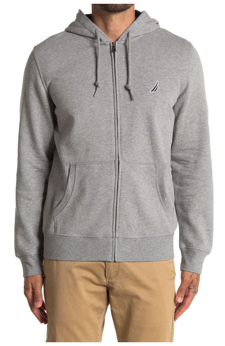 Nautica Fleece Zip Front Hoodie, Alternate, color, 