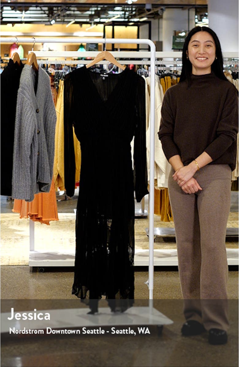 Ari Pleated Long Sleeve Chiffon & Lace Dress, sales video thumbnail