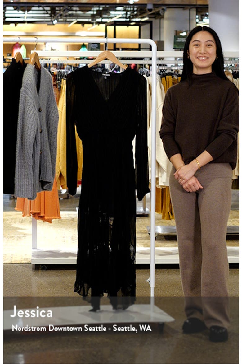 Ari Pleated Long Sleeve Chiffon & Lace Dress video