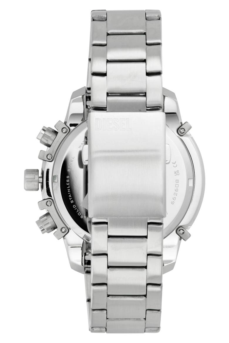 Griffed Chronograph Bracelet Watch, 48mm, Alternate, color, SILVER