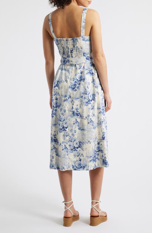 Julia Jordan Sleeveless Stretch Cotton Midi Dress In Blue