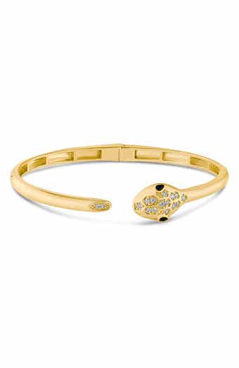 Pavé Snake Head Hinged Bracelet