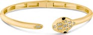 CZ by Kenneth Jay Lane Pavé Snake Head Hinged Bracelet