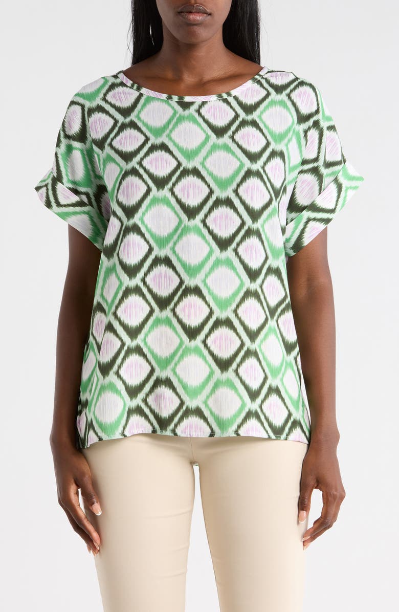 PATRIZIA LUCA Honeycomb Print Top, Main, color, Lime