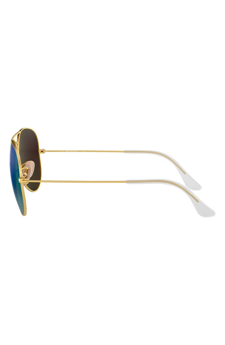 Ray-Ban Large Icons 62mm Aviator Sunglasses, Alternate, color, Green Mirror/ Gold