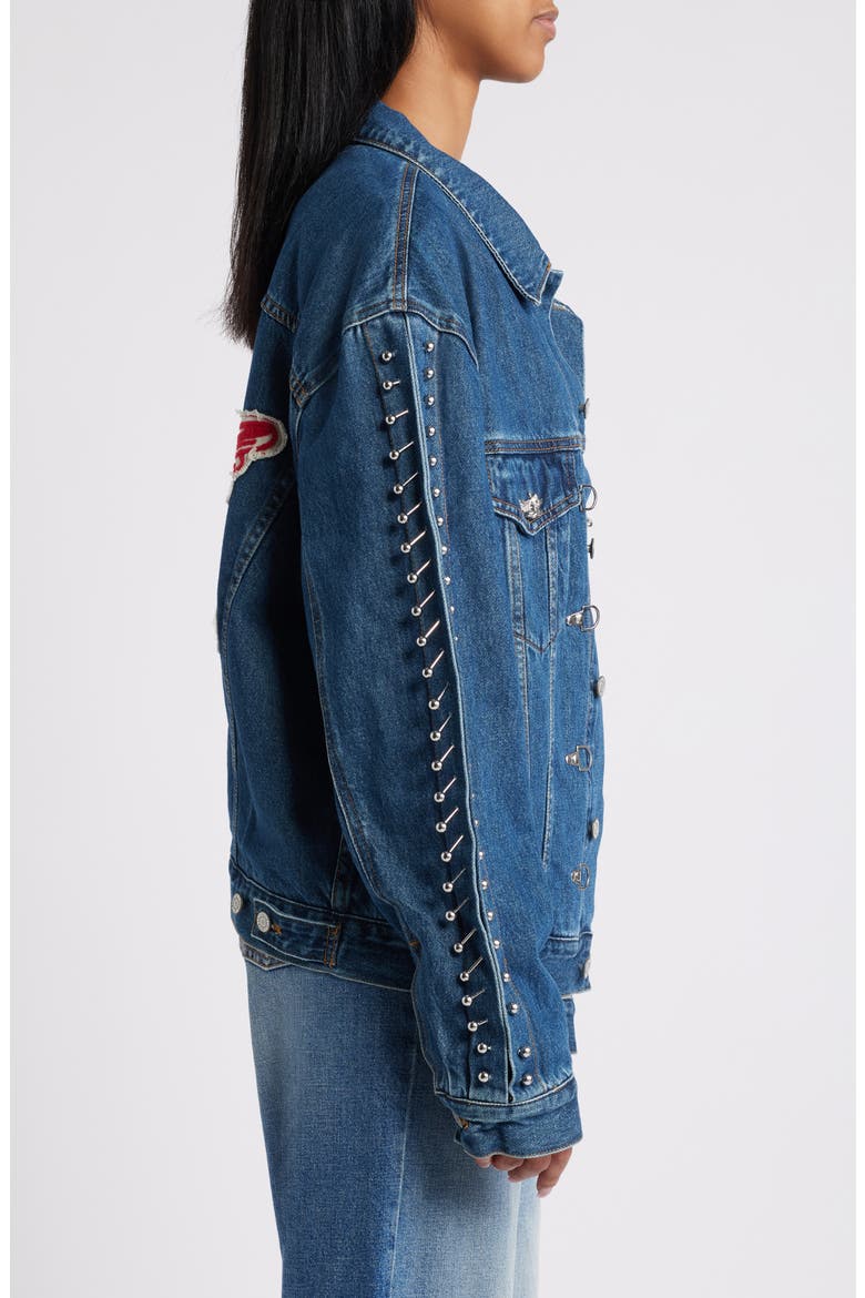Stitch Me Up Denim Jacket, Alternate, color, BLUE