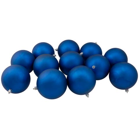 Shatterproof Matte Christmas Ball Ornaments - 4" (100mm) - Lavish Blue - 12ct