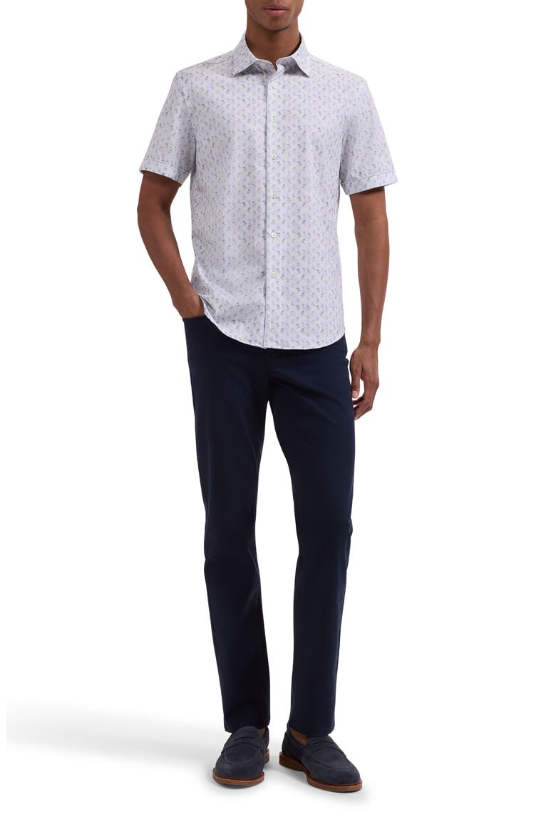 Miles OoohCotton® Tropical Sail Boat Print Short Sleeve Button-Up Shirt, Alternate, color, AIR BLUE