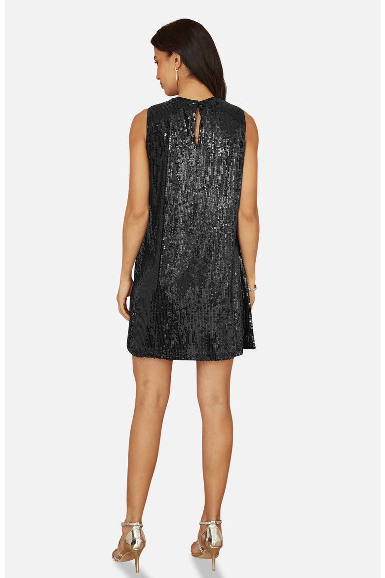 Sequin Bow Tunic Shift Dress, Alternate, color, Black