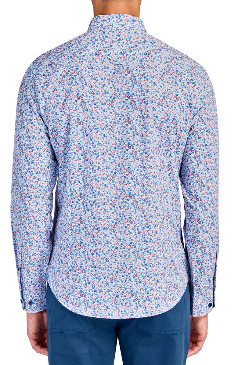 Brooklyn Brigade Slim Fit Floral Recycled 4-Way Stretch Performance Long Sleeve Shirt, Alternate, color, Multi