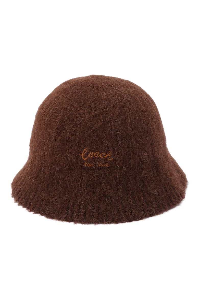 Fuzzy Knit Bucket Hat, Main, color, MAPLE