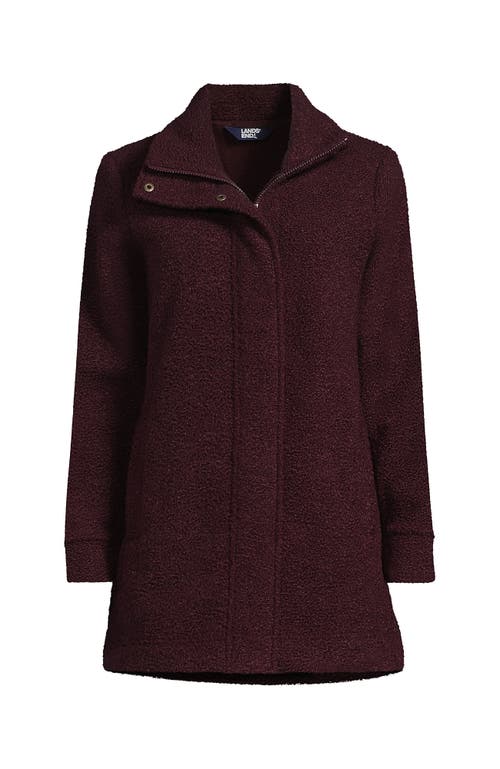 Lands' End Boucle Fleece Coat In Brown