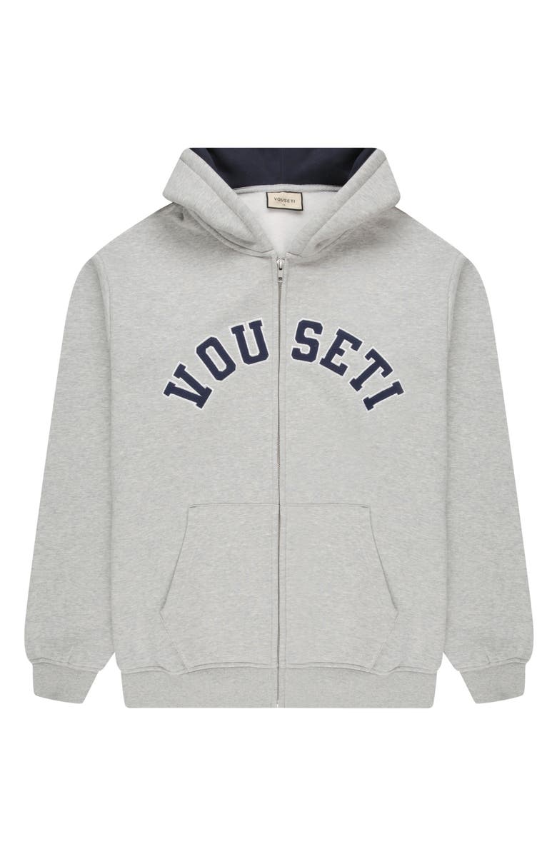 VOUSETI Varsity Cortton Fleece Zip Hoodie, Main, color, 