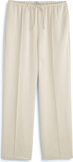 Pintuck Slim Pull-On Pants