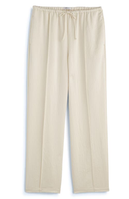 Shop Madewell Pintuck Slim Pull-on Pants In Cake Batter