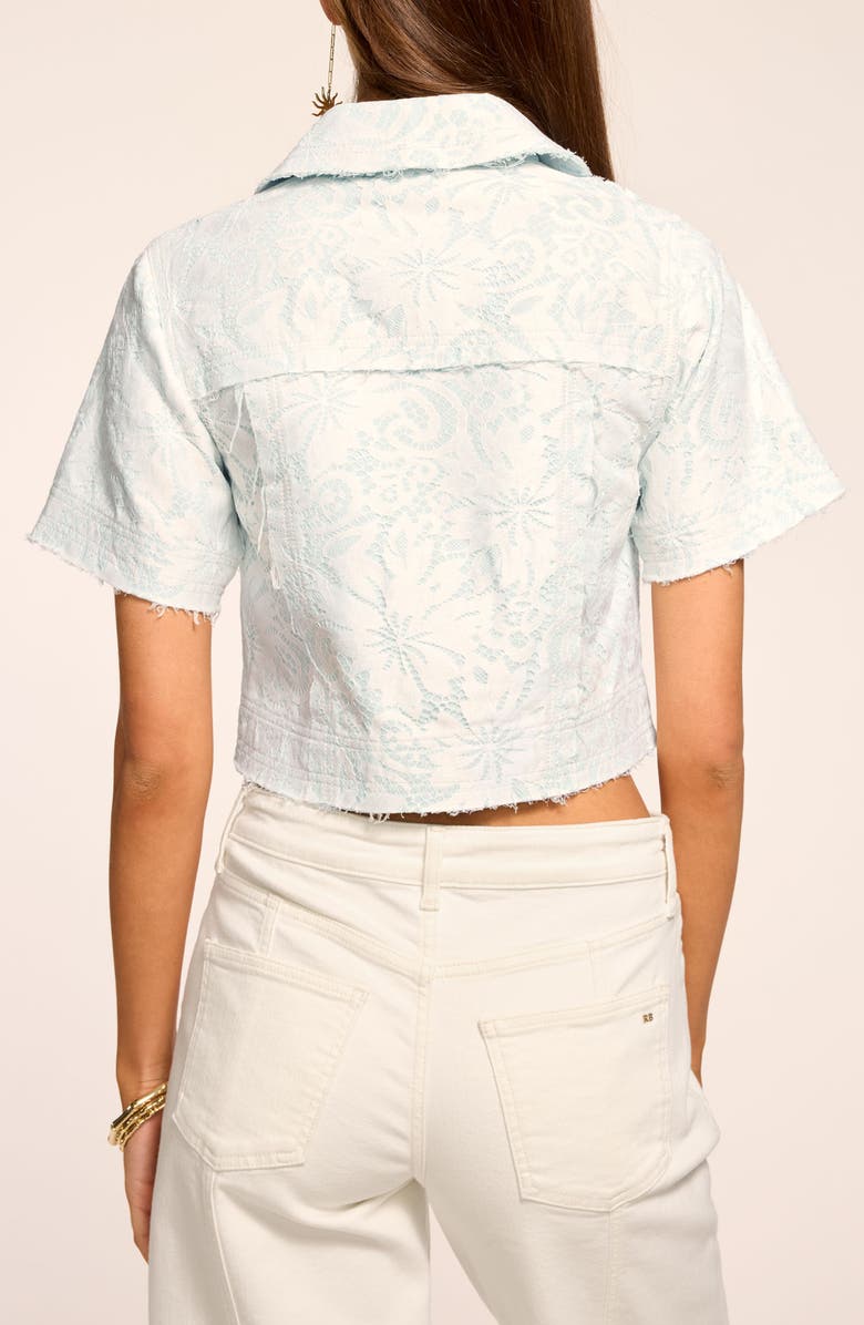 Ramy Brook Winnie Short Sleeve Crop Jacket, Alternate, color, Blue Breeze Lace