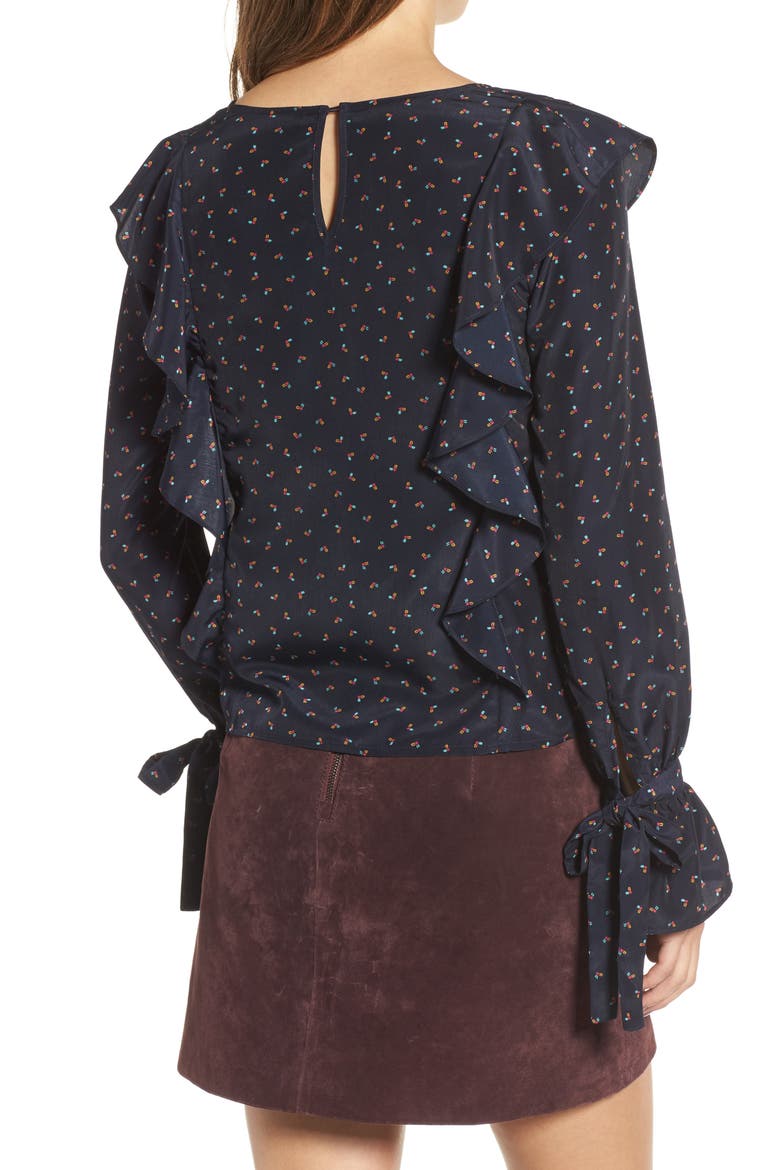 Ruffle Top, Alternate, color, NAVY MULTI