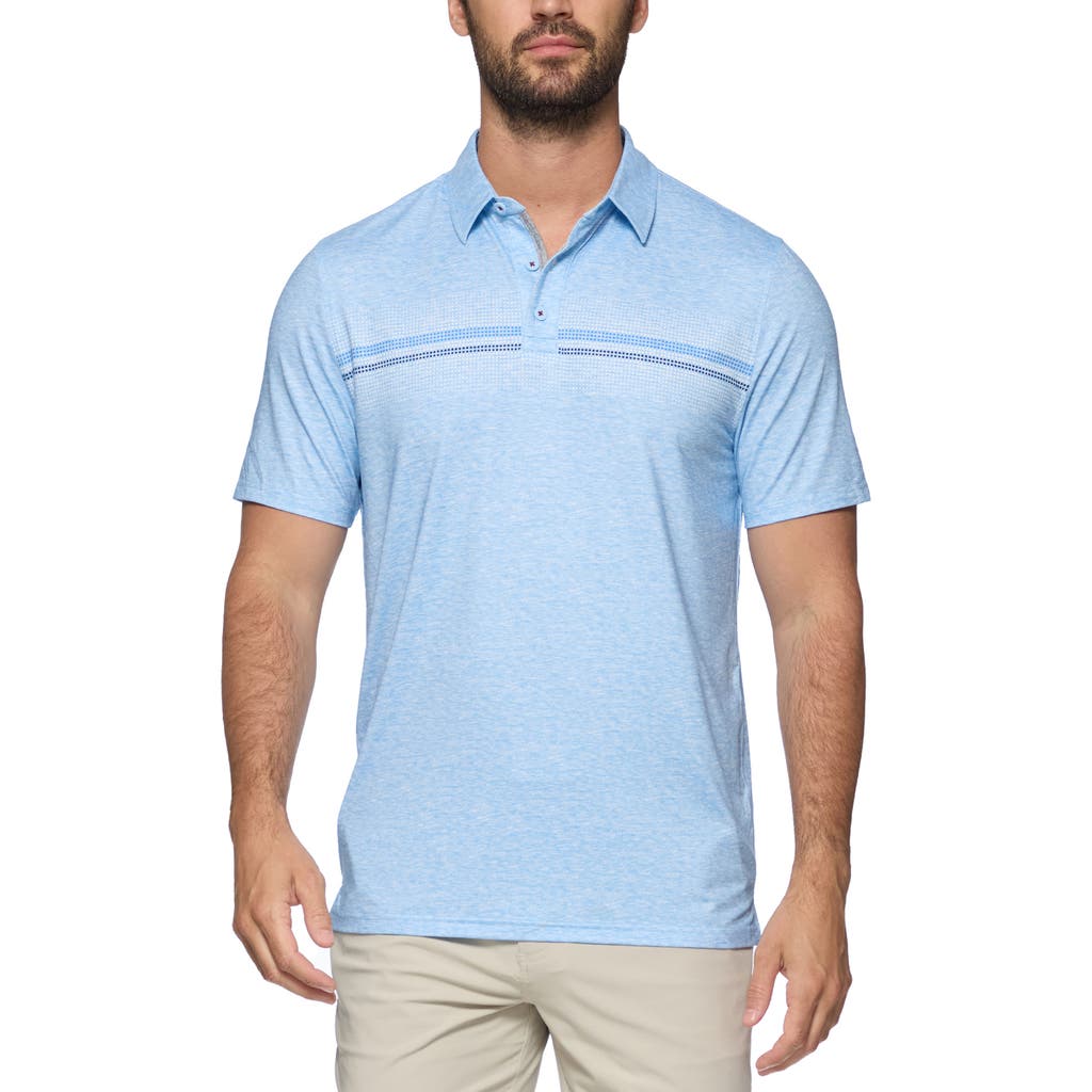 FLAG AND ANTHEM FLAG AND ANTHEM PEORIA OMBRÉ STRIPE PERFORMANCE POLO