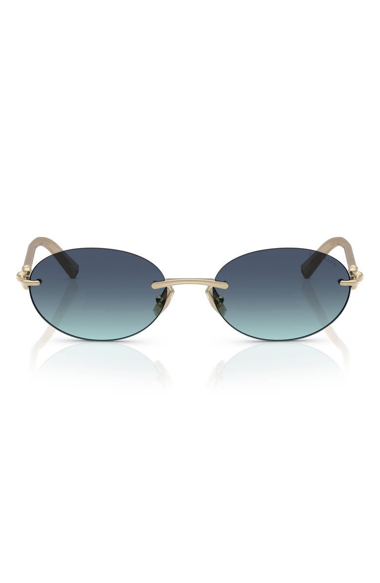 Tiffany & Co. 56mm Gradient Oval Sunglasses, Main, color, Pale Gold/ Azure Gradient Blue