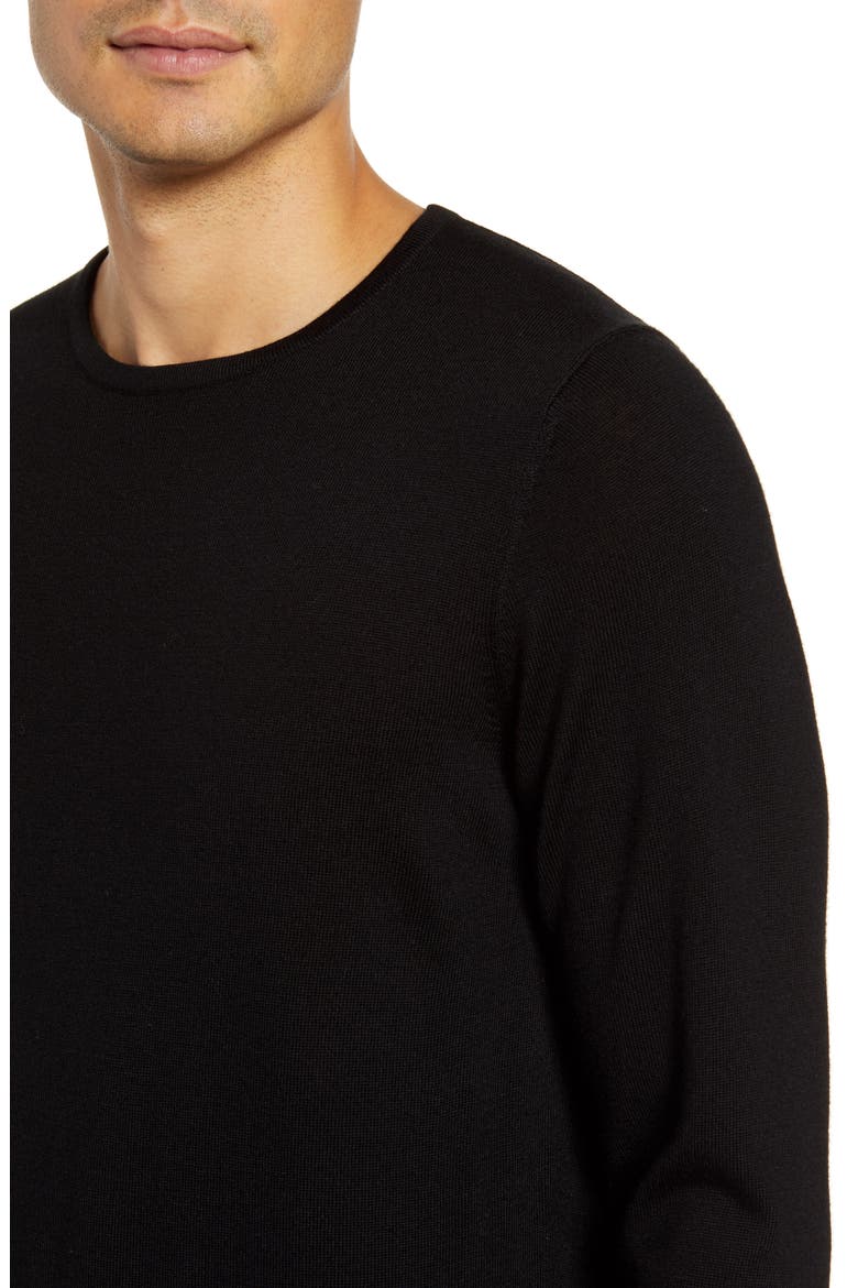 Crewneck Merino Wool Sweater, Alternate, color, BLACK CAVIAR
