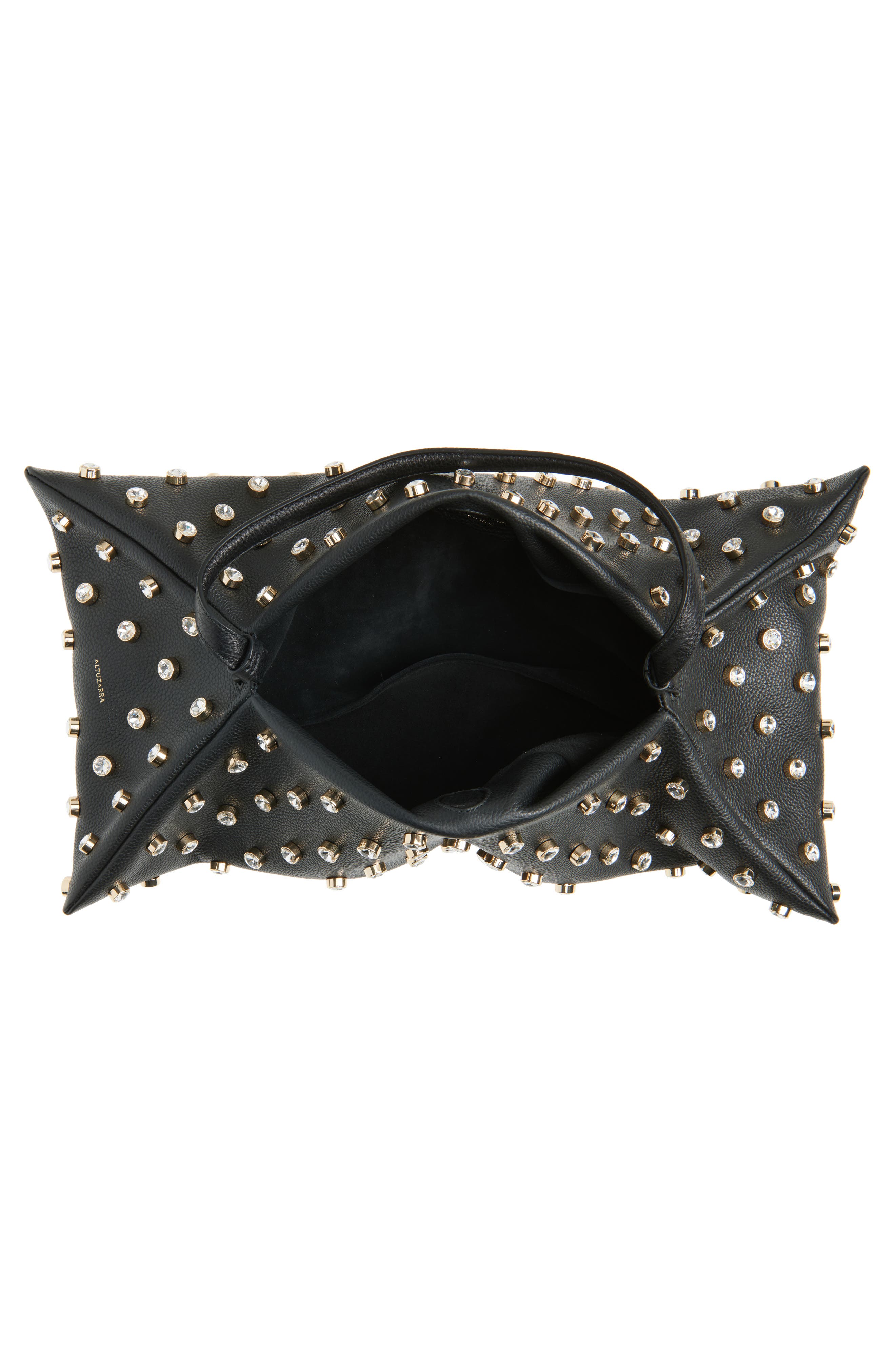 Altuzarra Origami Crystal Studded East/West Leather Bag, Alternate, color, Crystal Embellished
