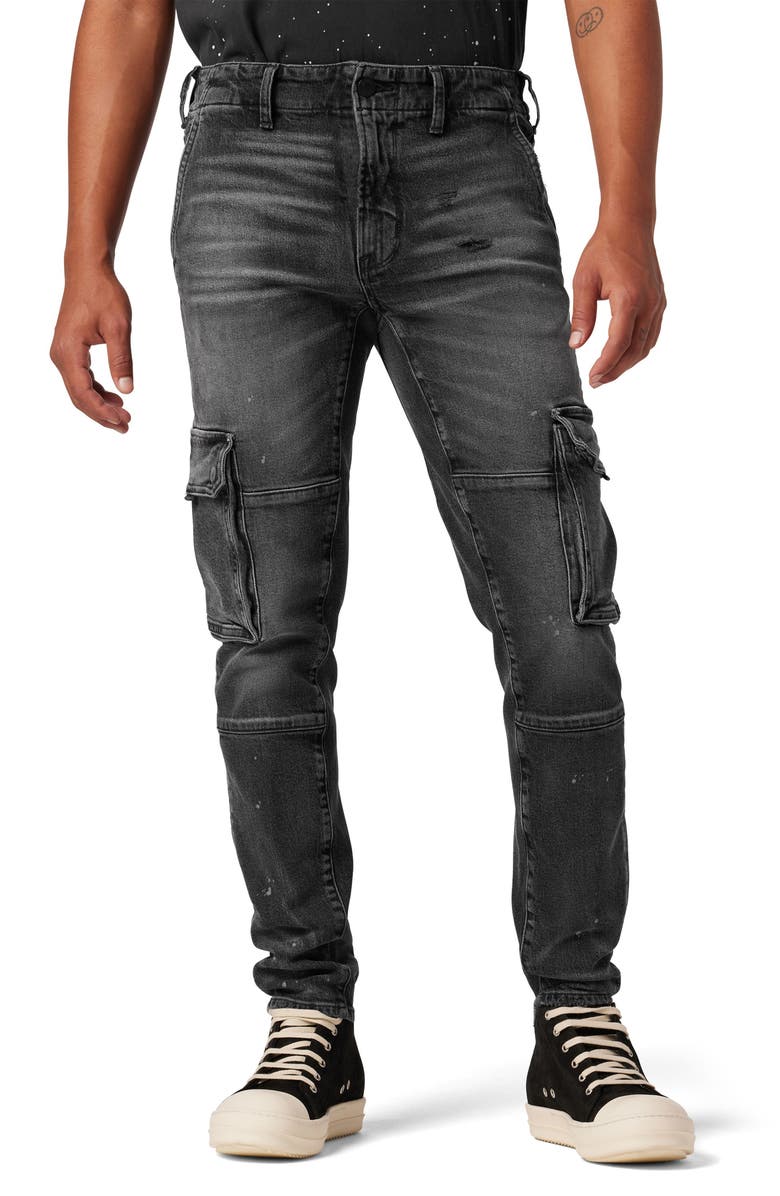 Hudson Jeans Reese Cargo Straight Leg Jeans, Main, color, Black Ash