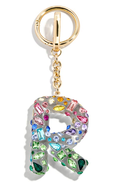 Crystal Initial Key Ring Bag Charm