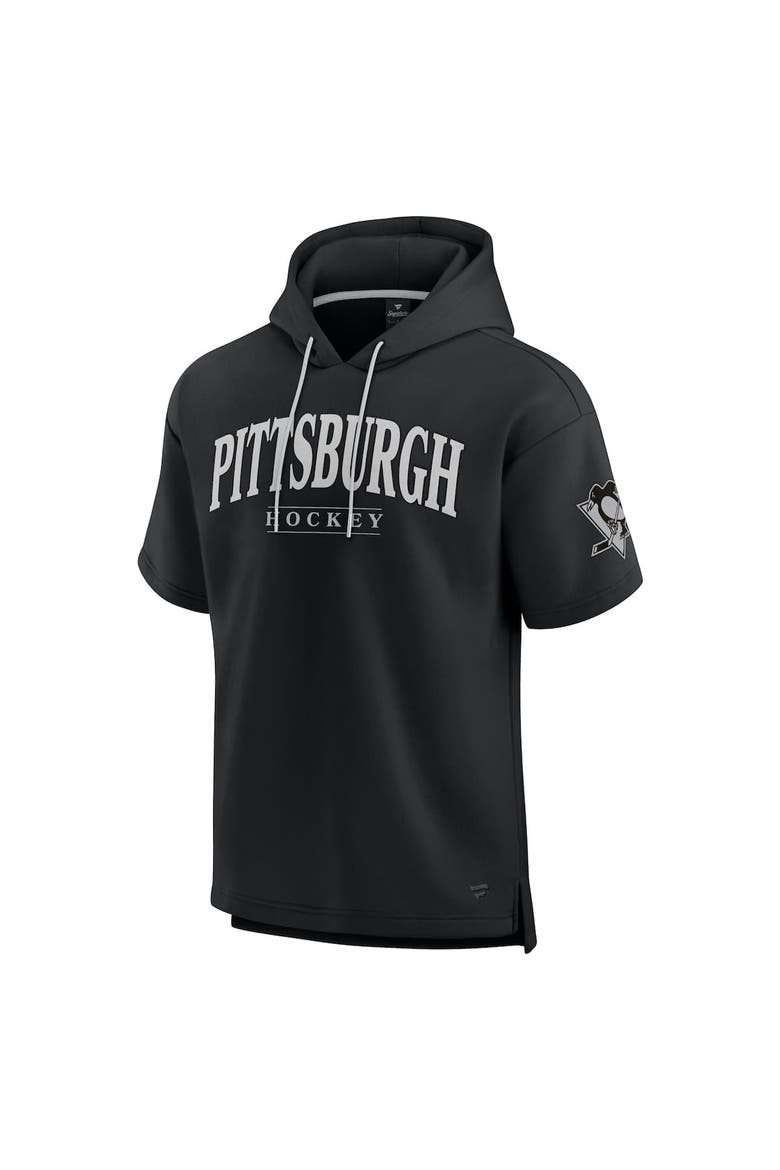 Men's Fanatics  Black Pittsburgh Penguins Elements Ready Short Sleeve Pullover Hoodie, Alternate, color, Black