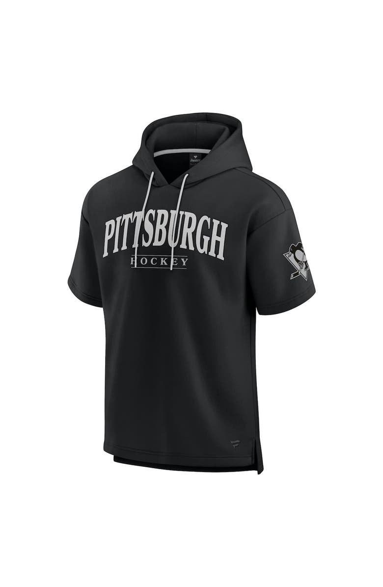 FANATICS Men's Fanatics Black Pittsburgh Penguins Elements Ready Short Sleeve Pullover Hoodie, Alternate, color, Black