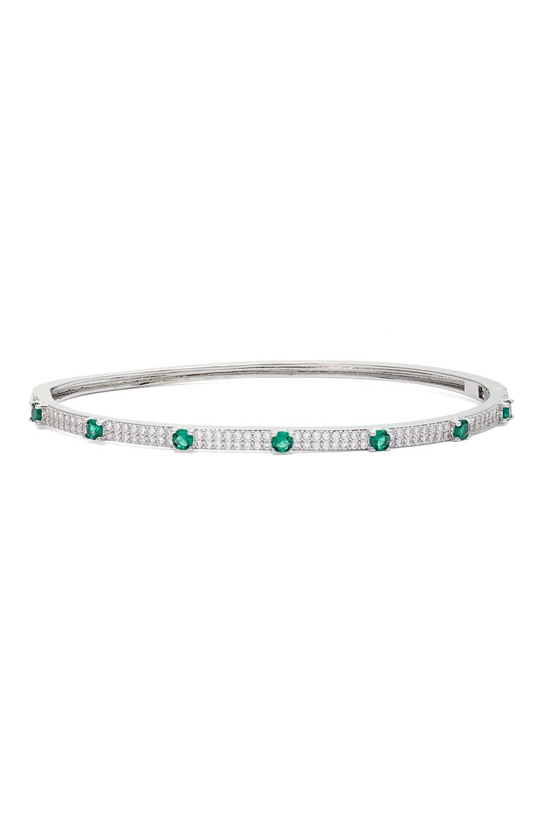 Pavé Cubic Zirconia Bangle Bracelet, Main, color, SILVER