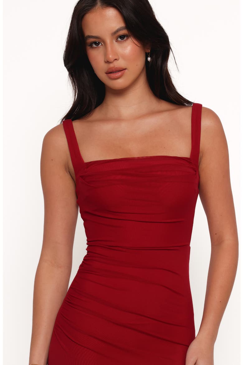 Eira Ruched Sleeveless Maxi Dress, Alternate, color, WINE