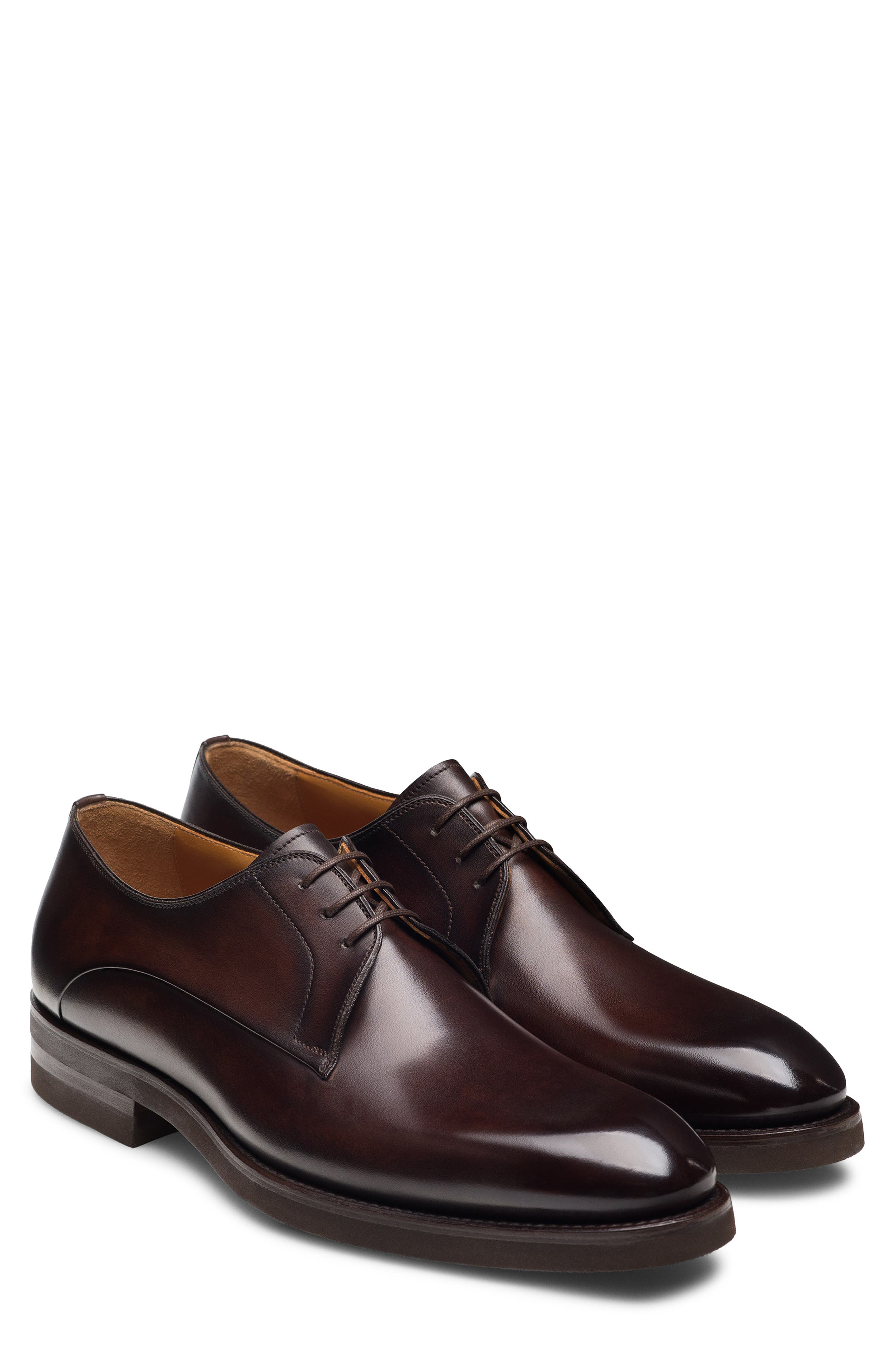 Magnanni Omero Plain Toe Derby, Main, color, Brown