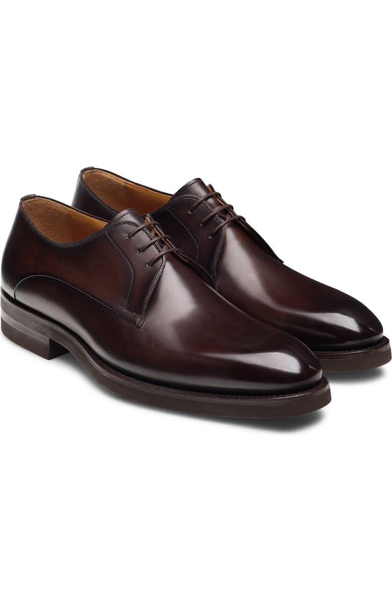 Magnanni Omero Plain Toe Derby, Main, color, Brown