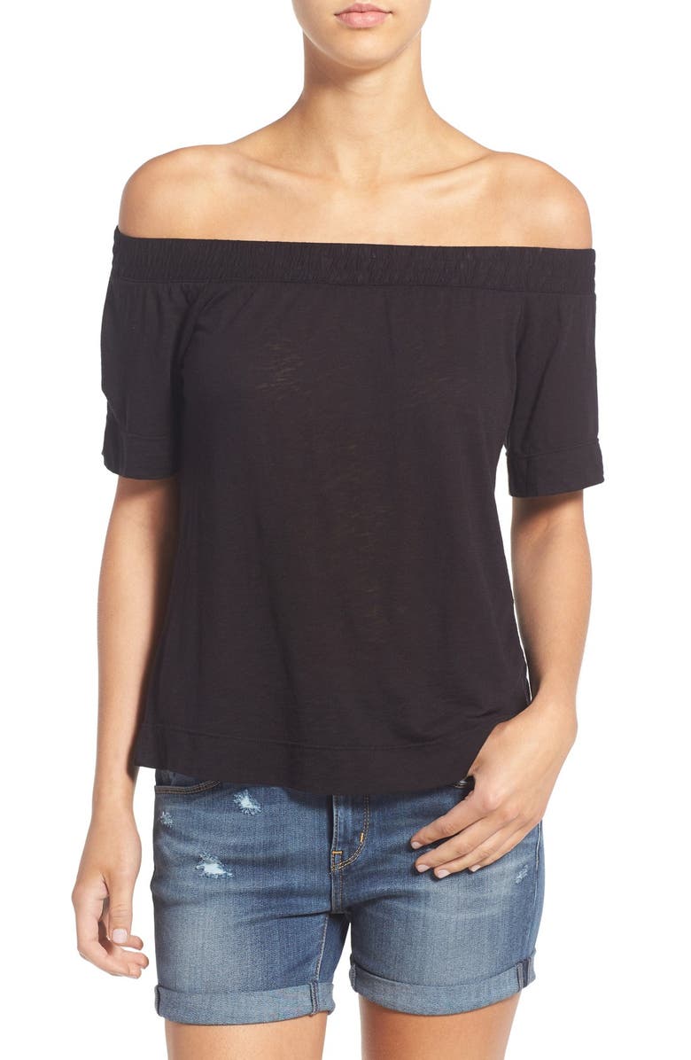 Splendid Slub Knit Off the Shoulder Top, Main, color, 