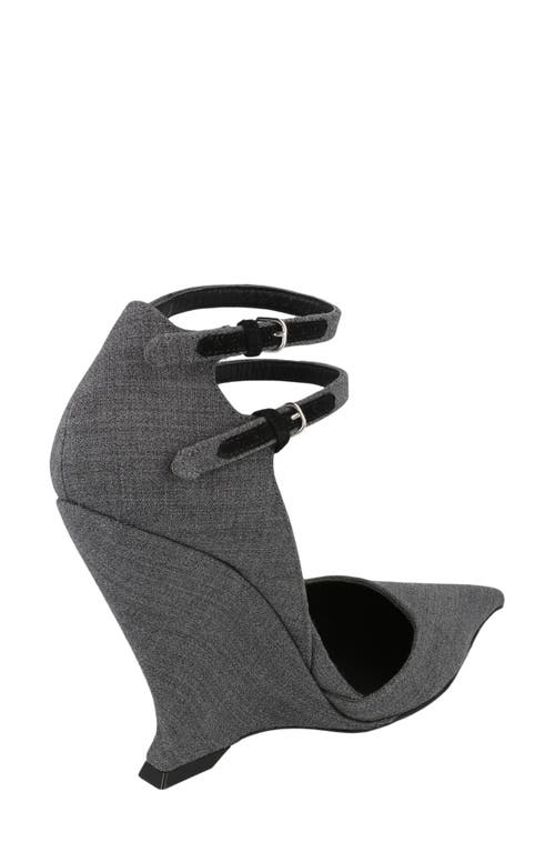 Ferragamo Wedge Heel Pump In Gray