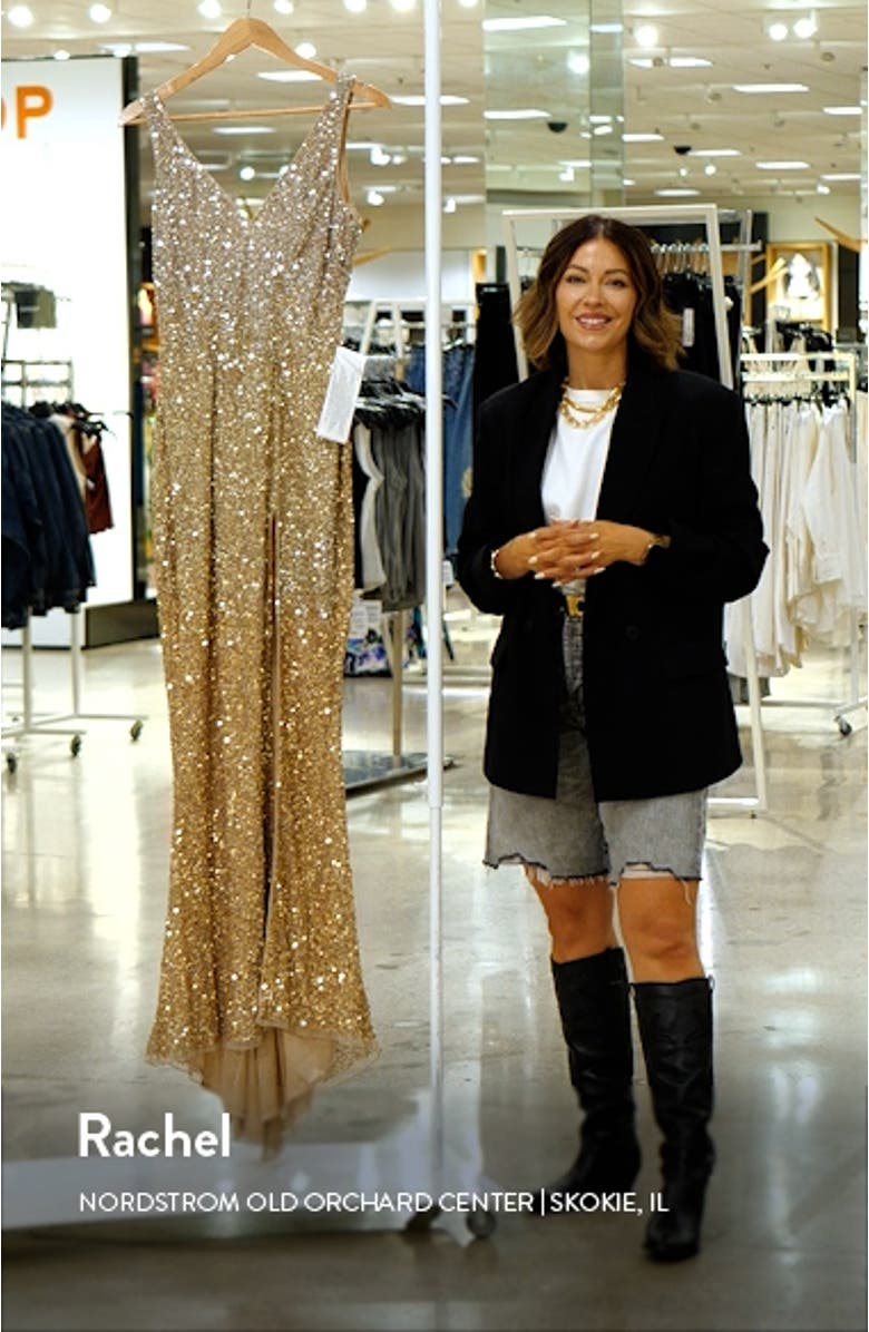 Sequin Slit Gown, sales video thumbnail