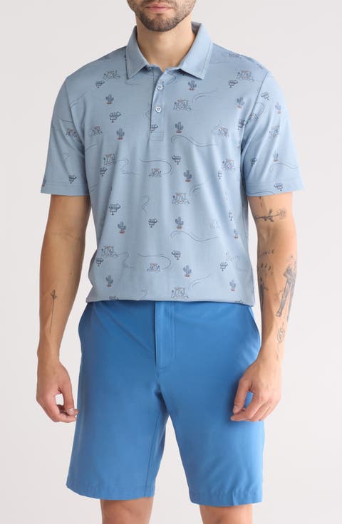Cactus Print Short Sleeve Polo