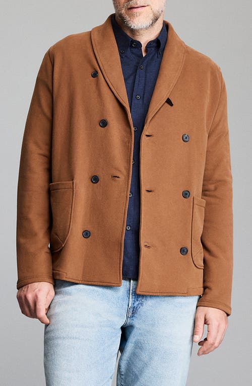 Billy Reid John Shawl Collar French Terry Jacket In Brown