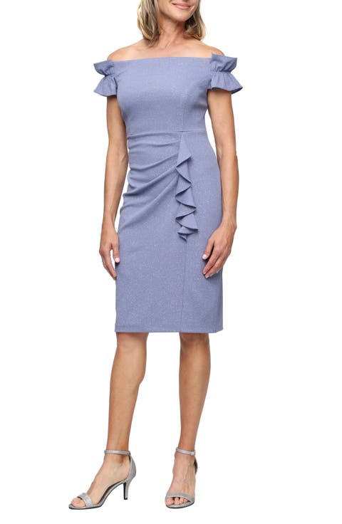 Ruffle Glitter Cocktail Dress