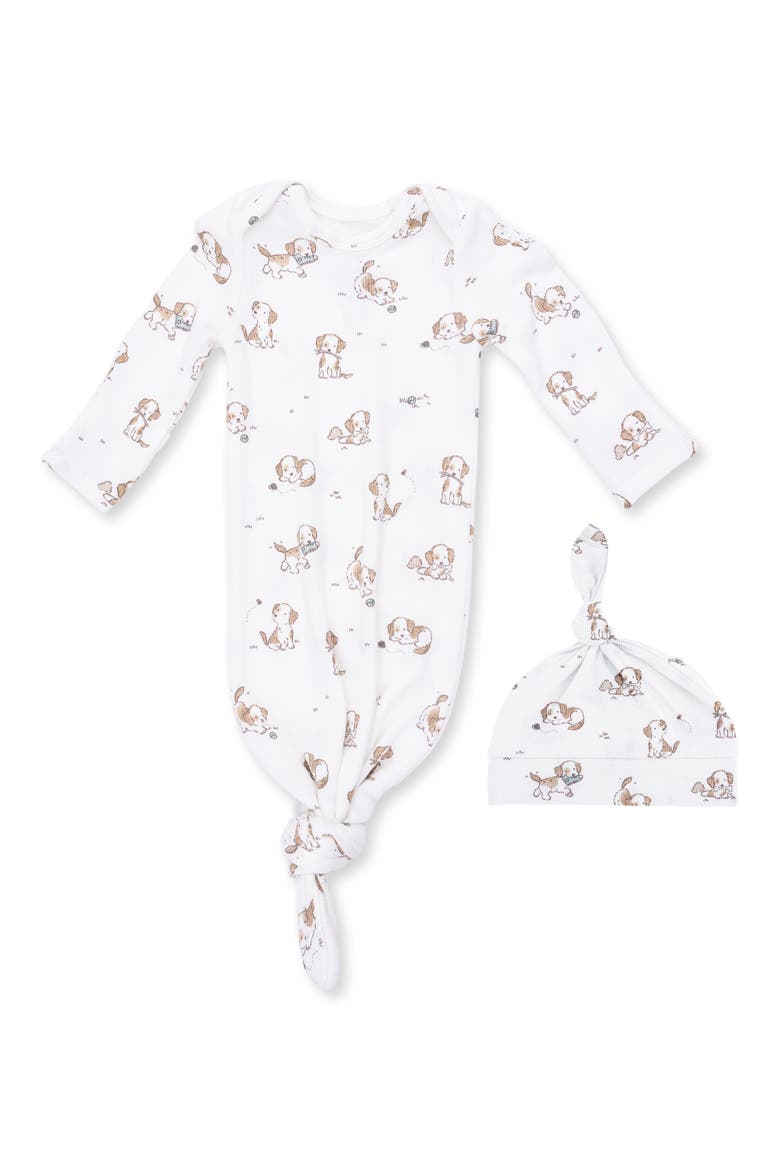Kids' Knotted Gown and Beanie Set, Main, color, OFF WHITE